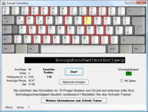 Kostenlose Lernsoftware 10-Finger-Schreiben