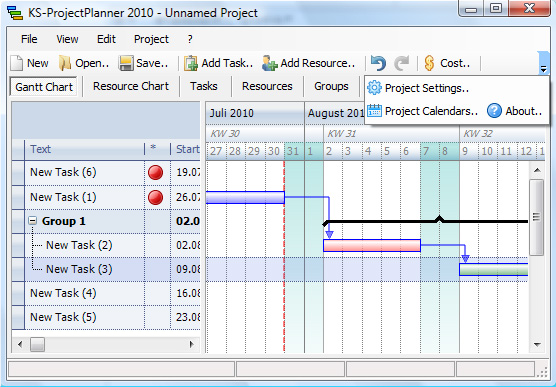 Kostenloser Project Planner 2011