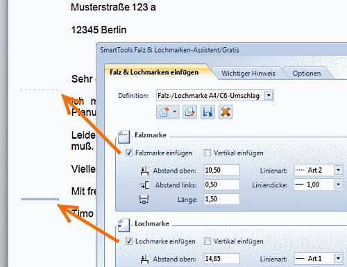 Falzmarken und Lochmarken mit Smart Tools Falz- und Lochmarken Assistent 6.0