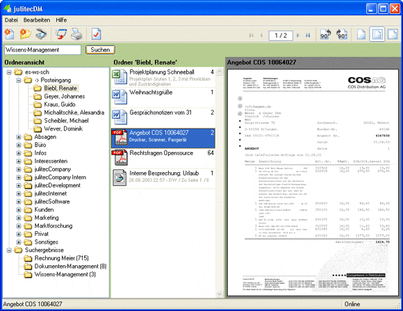 kostenlose Wissensmanagementsoftware julitec 